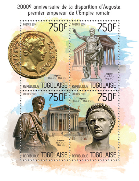 Augustus - Issue of Togo postage stamps
