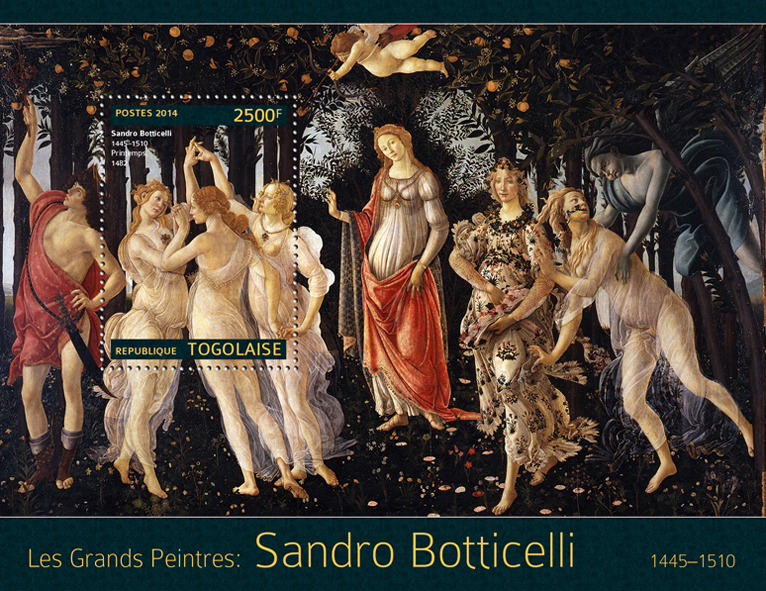 Sandro Botticelli - Issue of Togo postage stamps