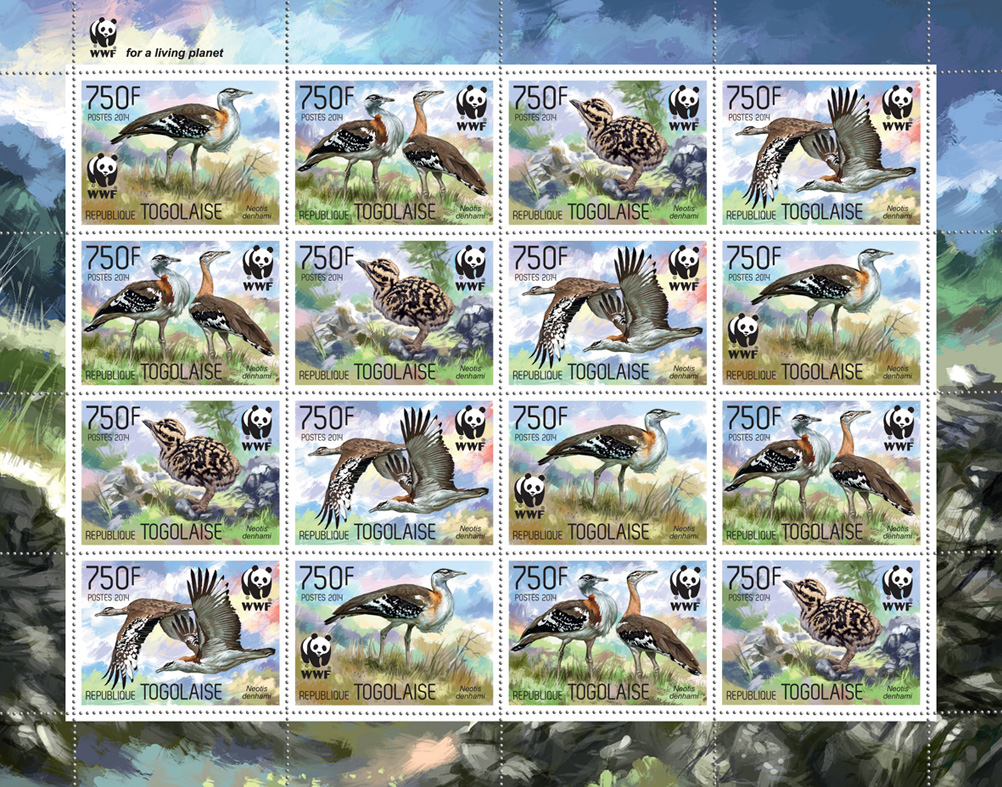 WWF – Birds (4 sets) - Issue of Togo postage stamps
