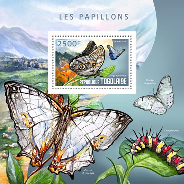 Butterflies - Issue of Togo postage stamps
