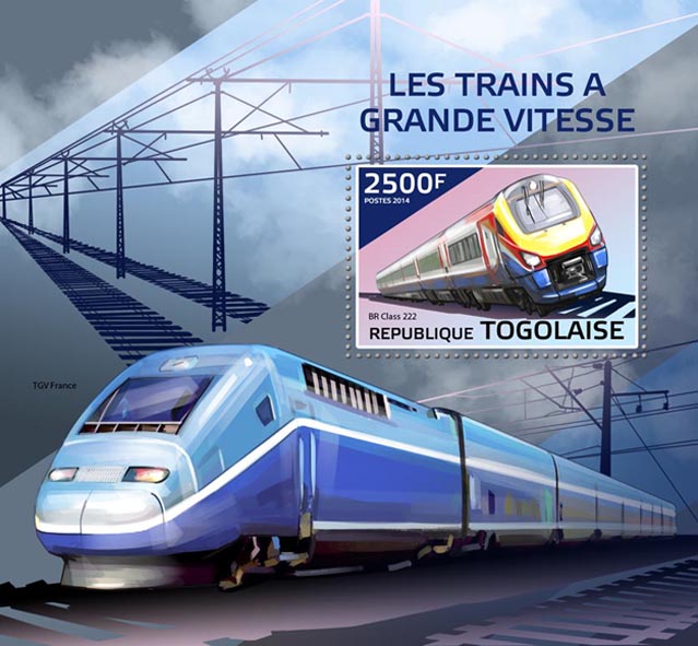 Speed trains  - Issue of Togo postage stamps