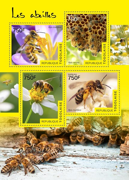 Bees - Issue of Togo postage stamps