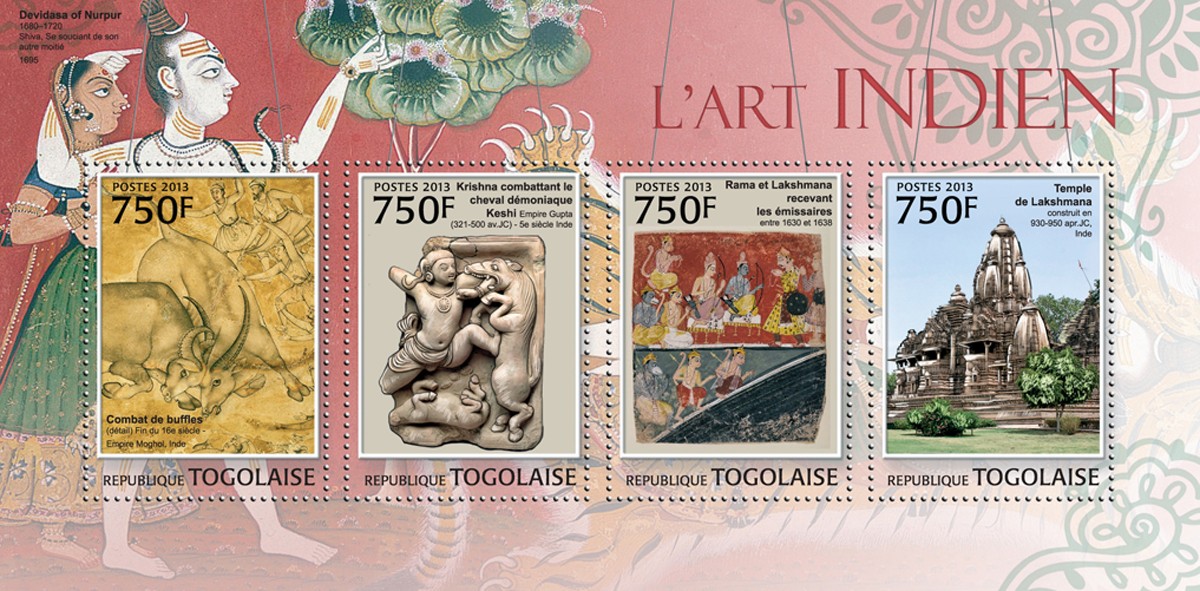 Indian Art - Issue of Togo postage stamps