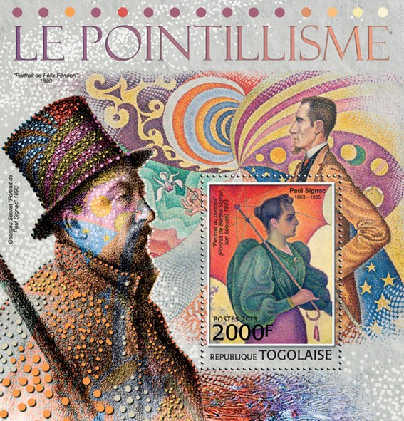 Pointillism - Issue of Togo postage stamps