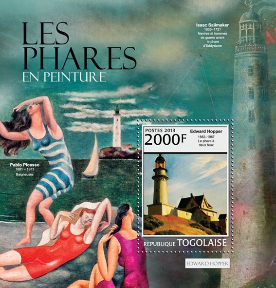 Lighthouses in Painting - Issue of Togo postage stamps