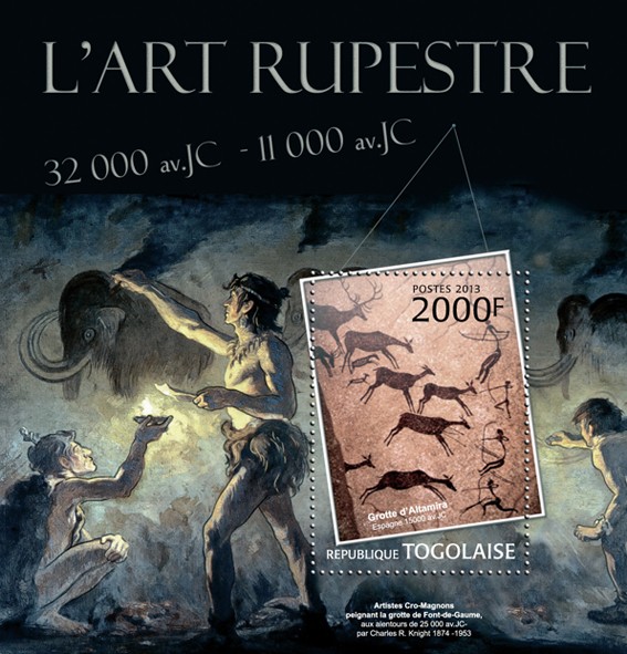 Cave Art - Issue of Togo postage stamps
