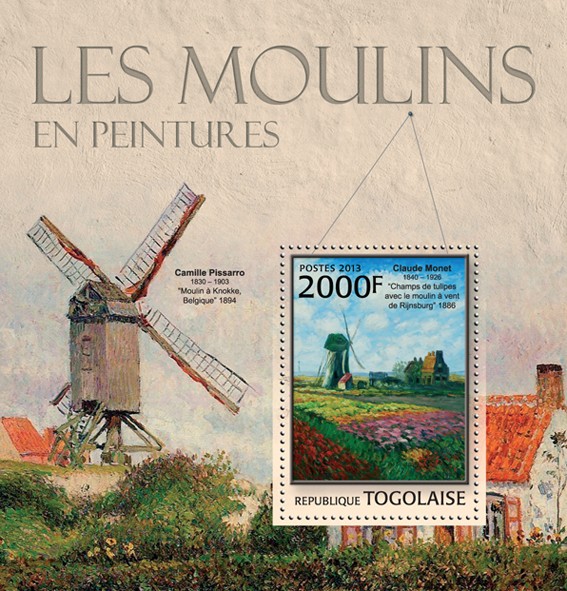 Mills in Painting - Issue of Togo postage stamps