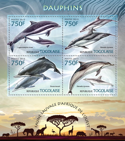 Dolphins  - Issue of Togo postage stamps