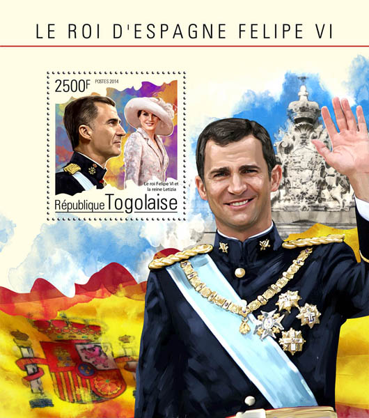 Felipe VI  - Issue of Togo postage stamps