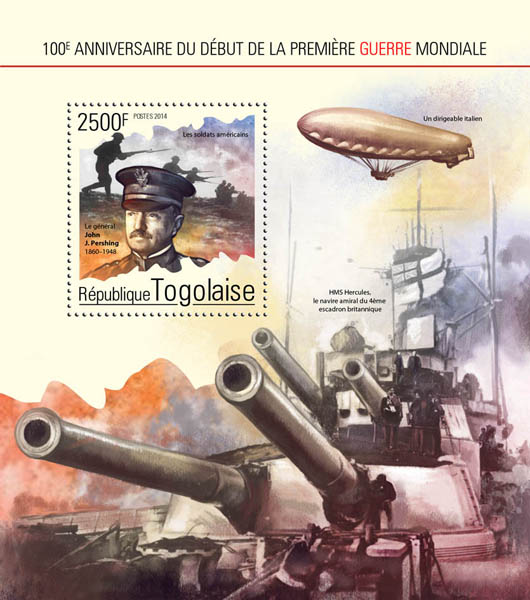 the First World War - Issue of Togo postage stamps