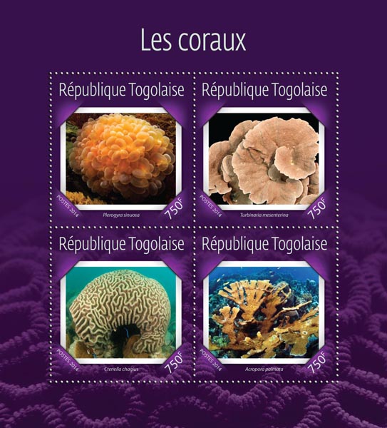 Corals - Issue of Togo postage stamps