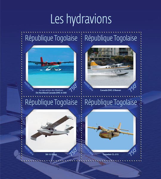 Seaplanes - Issue of Togo postage stamps