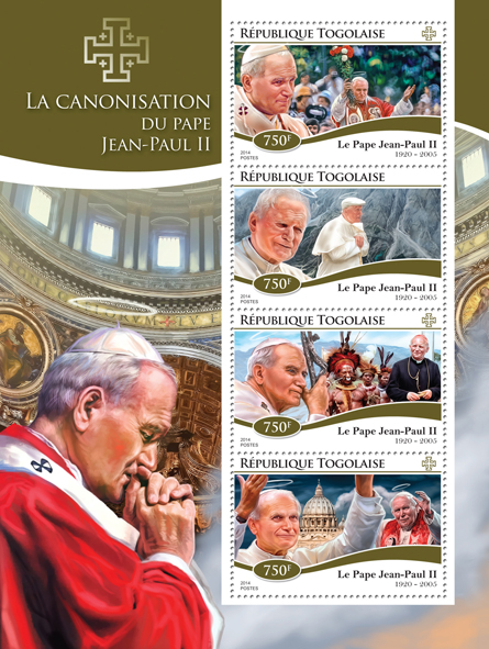 The Canonization of Popes - Issue of Togo postage stamps