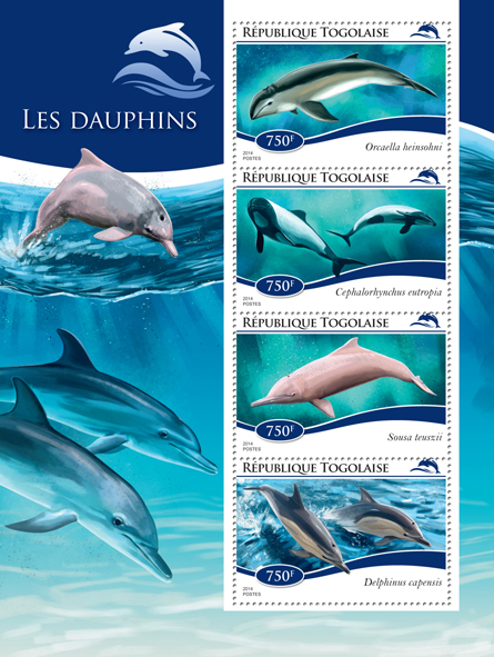 Dolphins - Issue of Togo postage stamps