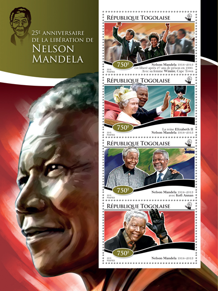 Nelson Mandela - Issue of Togo postage stamps