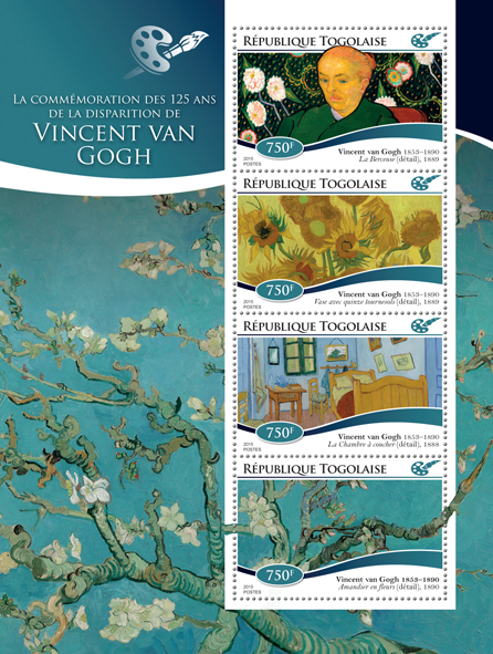 Vincent van Gogh  - Issue of Togo postage stamps