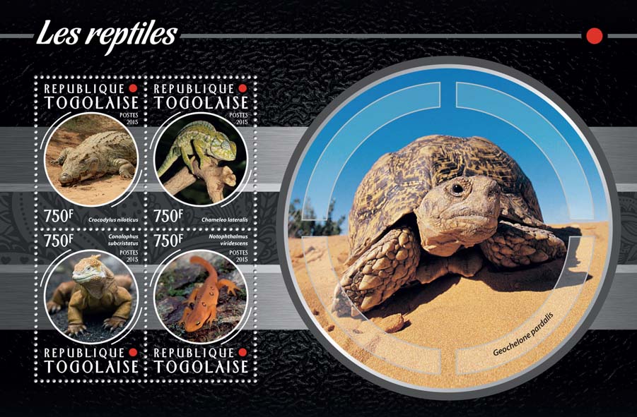 Reptiles - Issue of Togo postage stamps