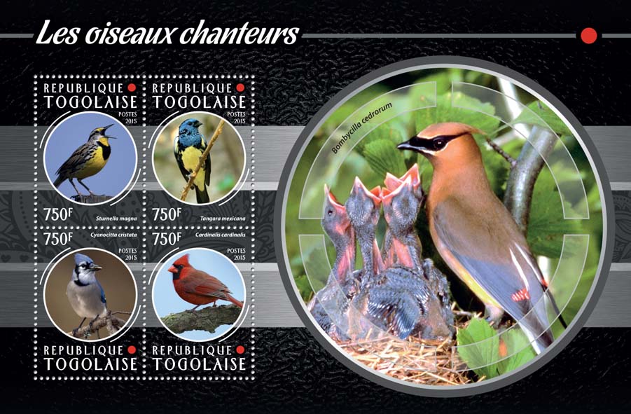 Songbirds - Issue of Togo postage stamps