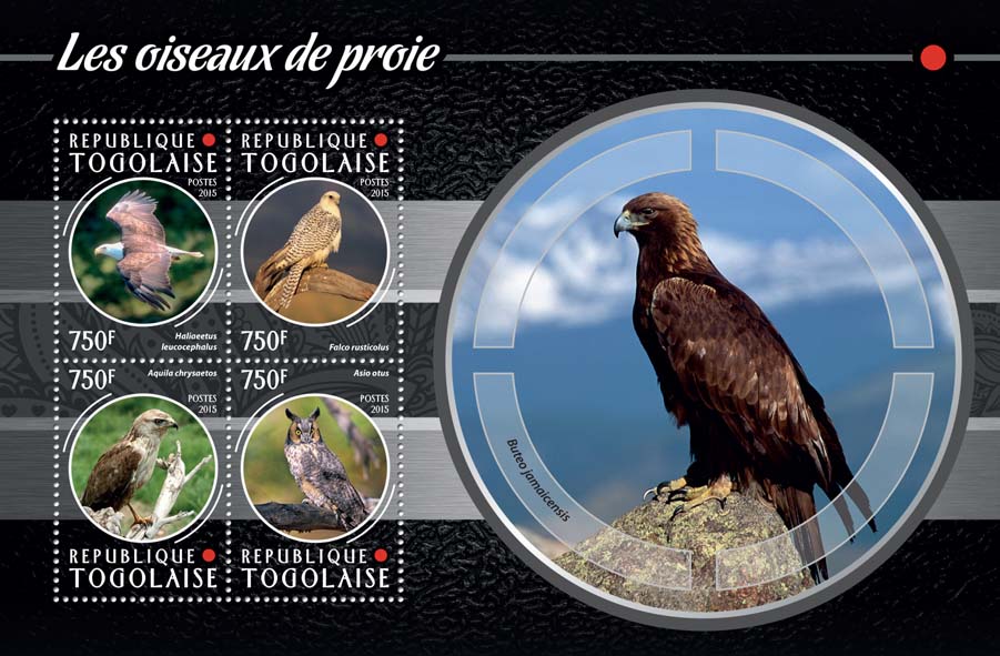 Birds of Prey - Issue of Togo postage stamps