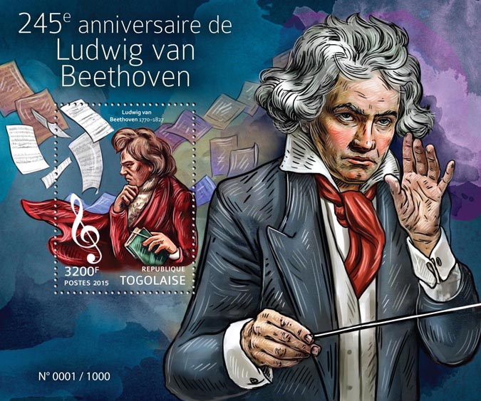 Ludwig van Beethoven - Issue of Togo postage stamps