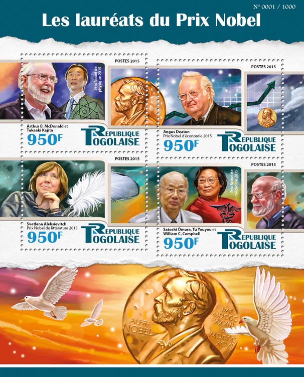 Nobel prize - Issue of Togo postage stamps