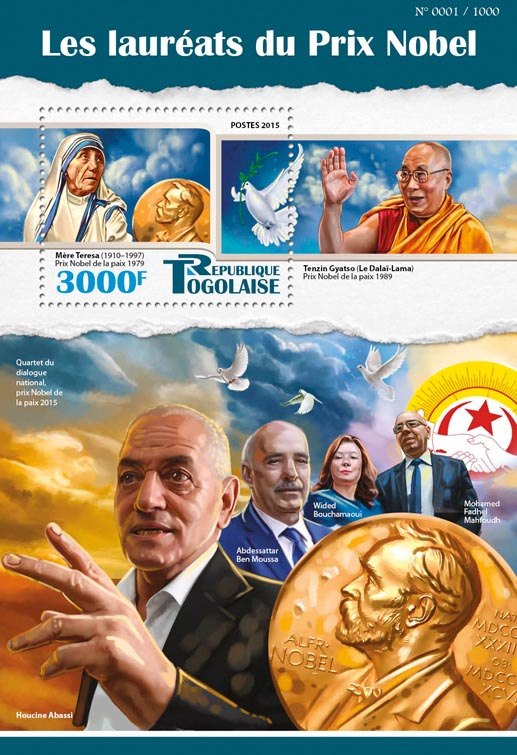 Nobel prize - Issue of Togo postage stamps