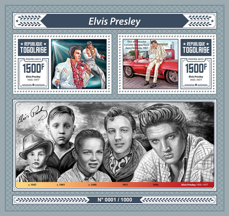 Elvis Presley - Issue of Togo postage stamps