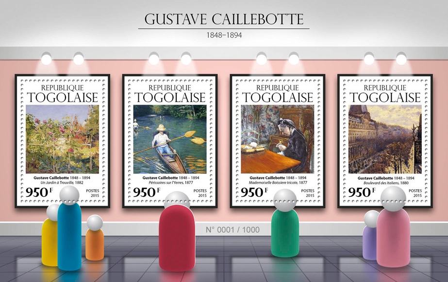Gustave Caillebotte - Issue of Togo postage stamps