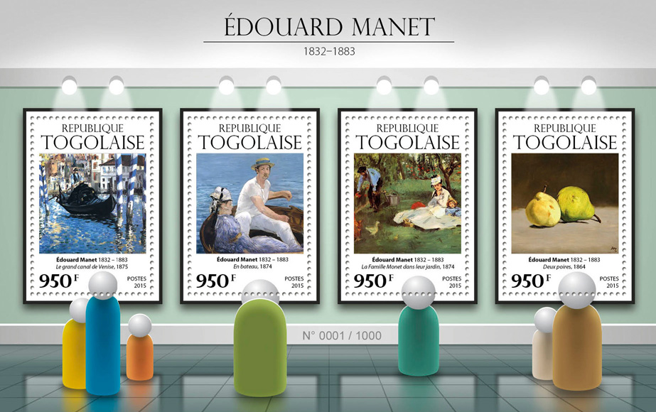 Edouard Manet - Issue of Togo postage stamps