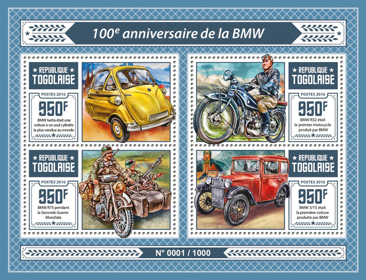 BMW - Issue of Togo postage stamps