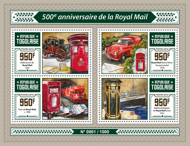 Royal Mail - Issue of Togo postage stamps