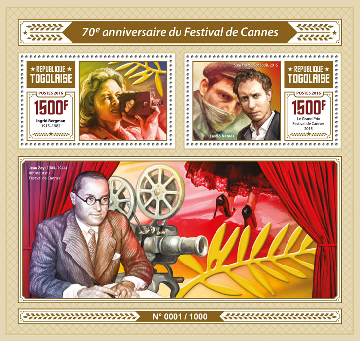Cannes Festival - Issue of Togo postage stamps