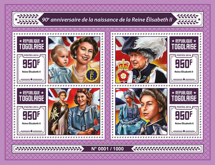 Elizabeth II  - Issue of Togo postage stamps