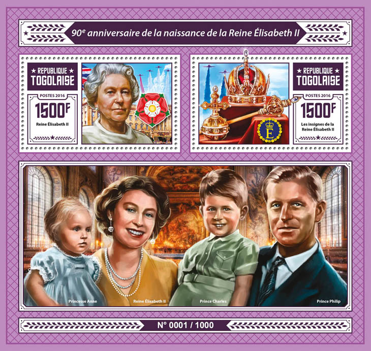 Elizabeth II  - Issue of Togo postage stamps