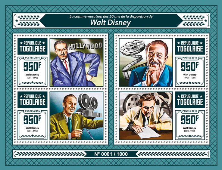 Walt Disney - Issue of Togo postage stamps
