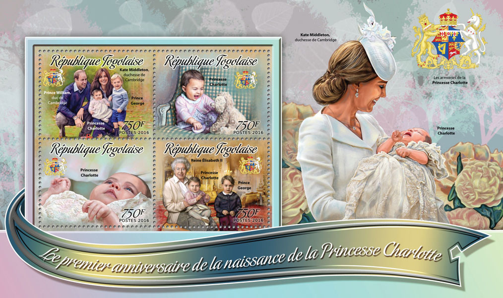 Princess Charlotte - Issue of Togo postage stamps