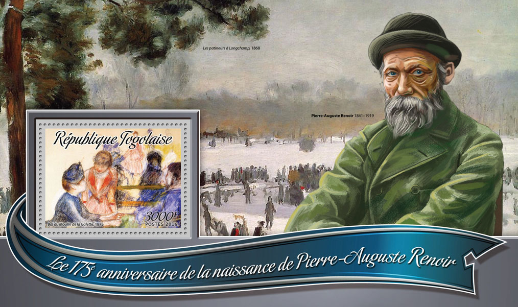 Pierre-Auguste Renoir - Issue of Togo postage stamps