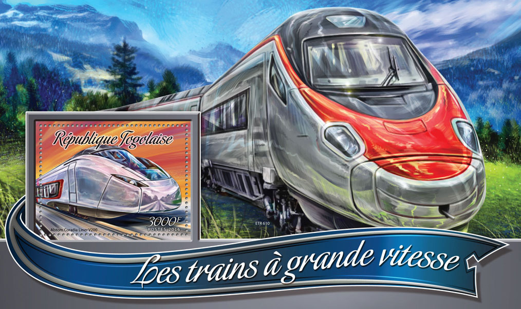Speed trains - Issue of Togo postage stamps