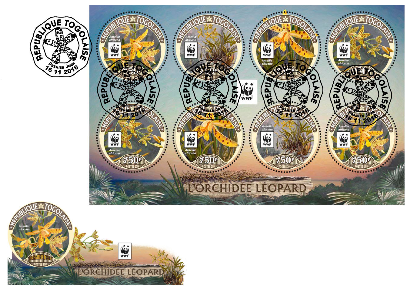 WWF – Orchids (FDC) - Issue of Togo postage stamps