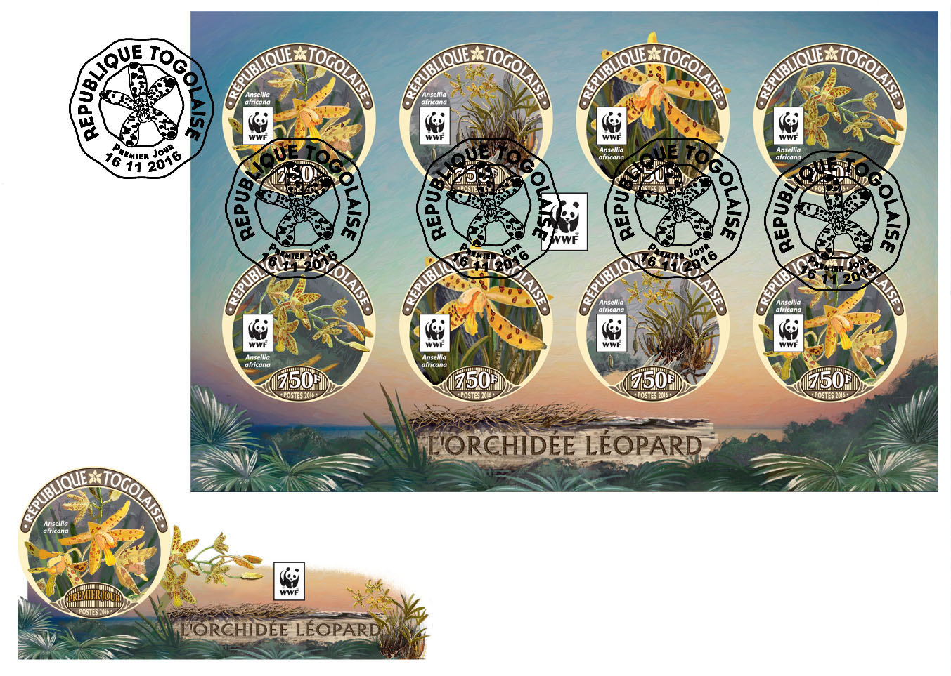 WWF – Orchids (FDC imperf.) - Issue of Togo postage stamps