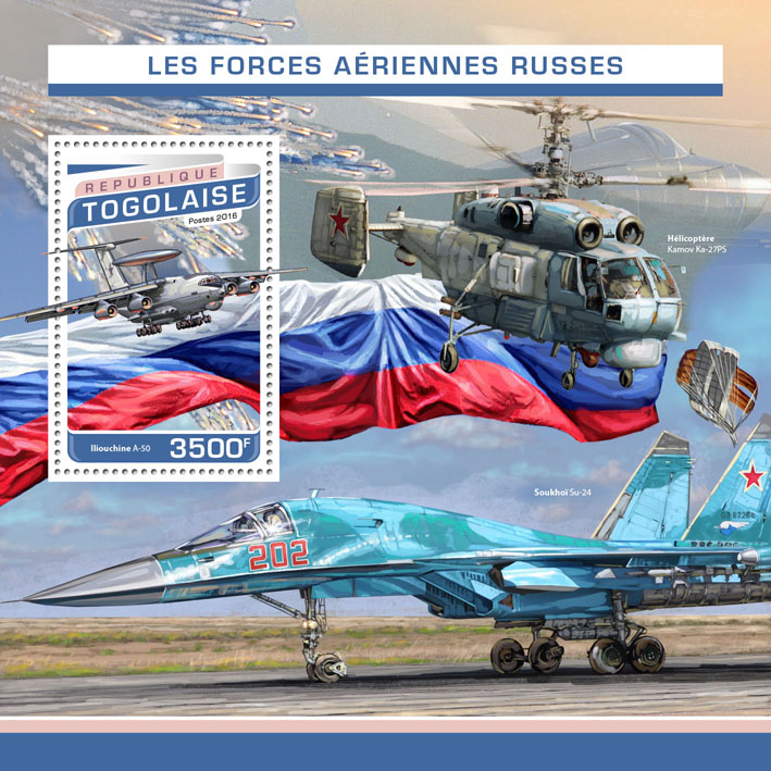 Russian air forces - Issue of Togo postage stamps