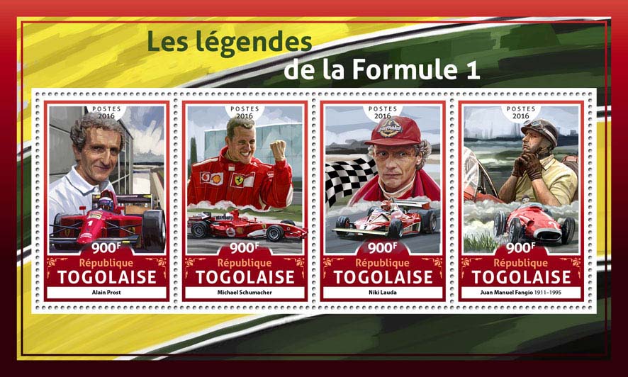 Formula 1 - Issue of Togo postage stamps