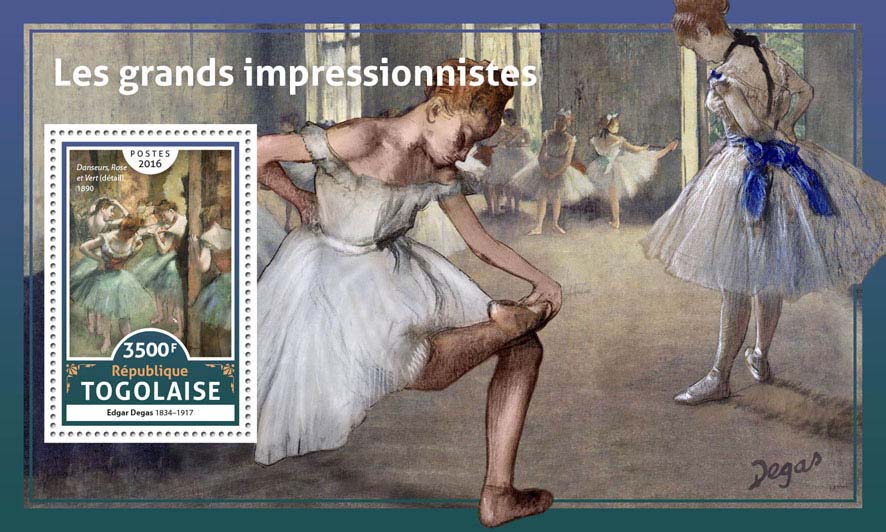 Great Impressionists - Issue of Togo postage stamps