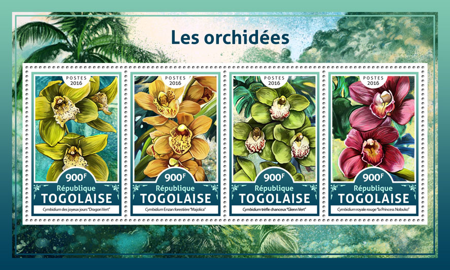 Orchids - Issue of Togo postage stamps