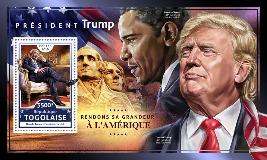 President Trump - Issue of Togo postage stamps