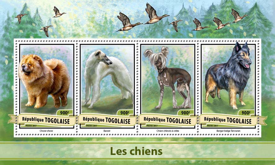 Dogs - Issue of Togo postage stamps