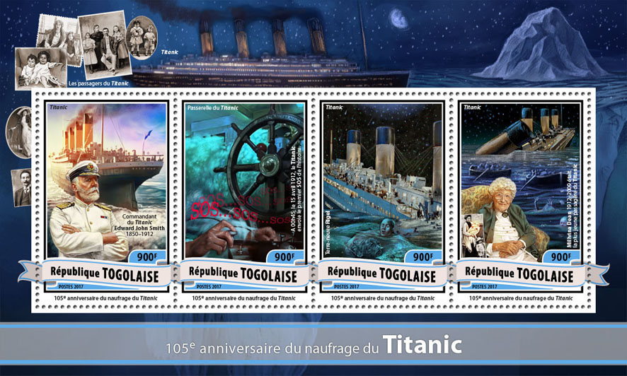 Titanic - Issue of Togo postage stamps