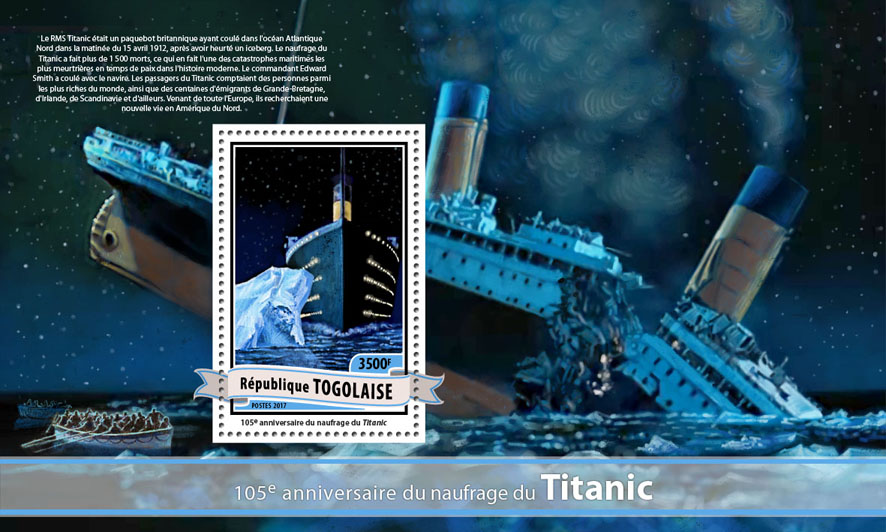 Titanic - Issue of Togo postage stamps