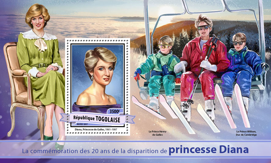 Princess Diana - Issue of Togo postage stamps