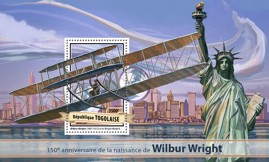 Wilbur Wright - Issue of Togo postage stamps